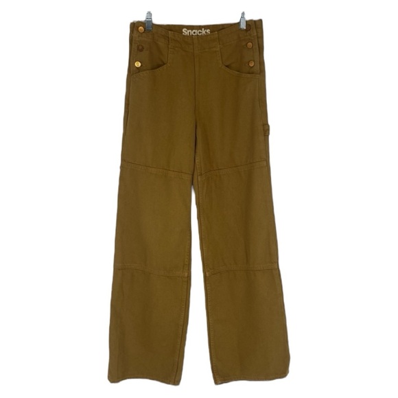 Snacks by Mother The Smoothie Green Utility Skimp Denim Pants in Bronze Mist 26 - Picture 1 of 11